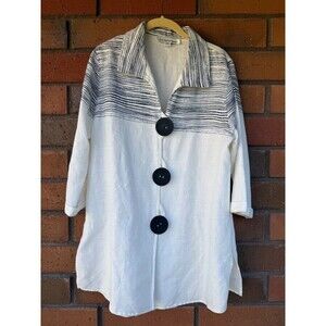 Caroline Rose Wearable‎ Art Jacket | Black White | Womens Size Medium